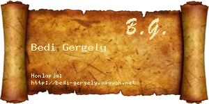Bedi Gergely névjegykártya